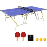 sportnow Tischtennisplatte Tischtennistisch in Viertel Klappbar mit 3 Bällen,