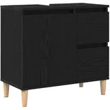 vidaXL Waschbeckenunterschrank 65 x 33 x 60 cm Schwarz Eichen-Optik