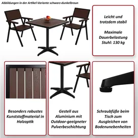 MCW Gartenstuhl+Gartentisch 2er Set Schwarz/Grau
