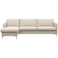 FLEXLUX Ecksofa »Fiore, L-Form, bequem und komfortabel durch hochwertigem Sitzaufbau«, schmale Armlehnen, Kaltschaum, Füße Alu weiß