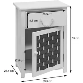 MCW Kommode MCW-K83, Schrank Schubladenschrank, Holz 55x39,5x28,5cm ~ grau, Polyrattan dunkelgrau