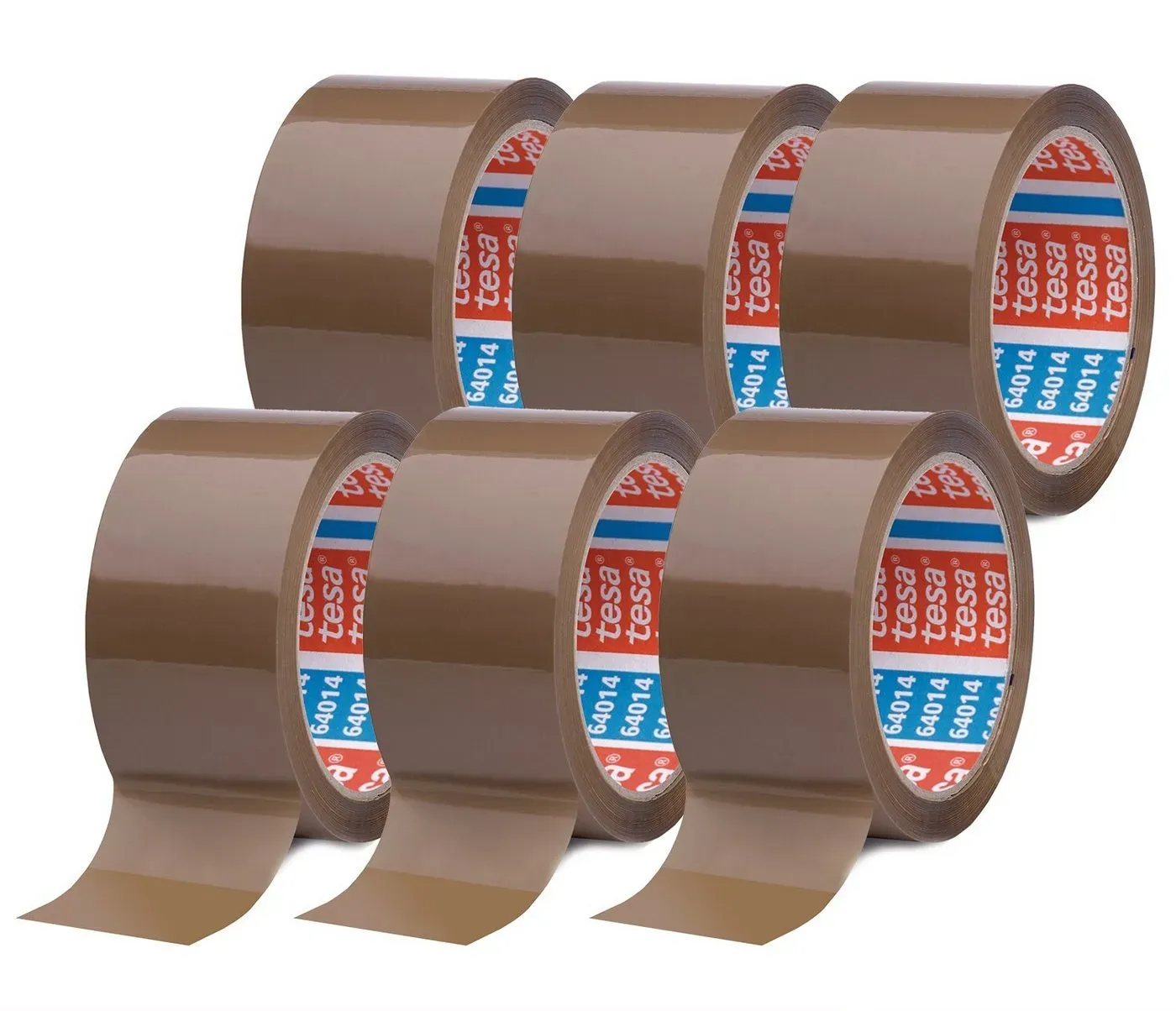 tesa Klebeband tesapack Packband - je 66 m : 50 mm (Spar-Set, 6-St., 6 x tesaPACK® 64014 PP) Paketklebeband - leises und sauberes Verpacken - braun braun