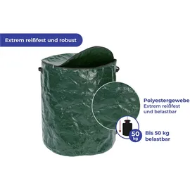 Maximex Gartensack MAXIMEX "Multi-Abfall-Sack XXL", grün, B:67cm H:78cm, Polyester, Auffangbehälter, zum Transport von Grünschnittabfällen, 275 Liter