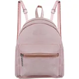 AfitLulu Klein Rucksack Damen Wasserdichter Kleiner Rucksacks Kunstleder Schulrucksack mit 2 Reißverschlusstaschen, Lässig Rucksacks Mini Rucksack Reiserucksack mit Verstellbarer Schultergurt (Rosa)