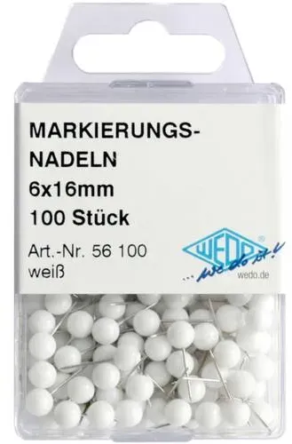 Preisvergleich Produktbild WEDO Markierungsnadeln, Größe 6 mm, weiß