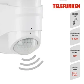 Telefunken Außenleuchte Kunststoff 16,0 cm inkl. Bewegungsmelder weiß