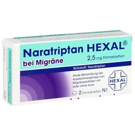 Hexal Naratriptan HEXAL bei Migräne 2,5 mg Filmtabletten