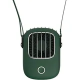 Mini-nackenventilator, Niedlicher Tragbarer Ventilator, Mini-tragbarer Ventilator, Schwarz, Hängender Nackenventilator, Grün