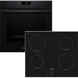 Bosch Backofen Induktionskochfeld Set Schwarz Pyrolyse