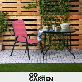 Zolta Metall-Gartenstühle Stapelstuhl 55 x 80 x 89 cm rosa 4 St.