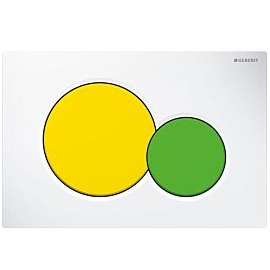 GEBERIT Sigma01 Betätigungsplatte weiß Tasten gelb/grün