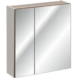 Lomadox - Spiegelschrank 60cm PUEBLA-56-TAUPE in taupe mit Vintage Oak Nb., b/h/t ca. 60/65/16 cm