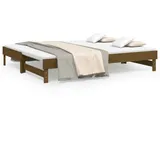 vidaXL Tagesbett Ausziehbar Honigbraun 2x(90x200) cm Massivholz Kiefer