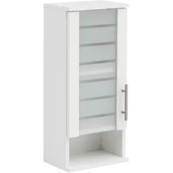Hängeschrank SCHILDMEYER "Nikosia", weiß, B:30cm H:70,5cm T:20,5cm, Schränke, Breite 30 cm, mit Glastür, hochwertige MDF-Fronten, Metallgriff
