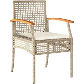 vidaXL Gartenstuhl 57 x 57 x 85 cm beige 2 St.