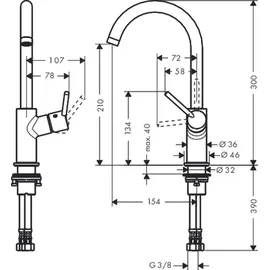Hansgrohe Talis S 210 Einhandmischer 32080000