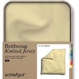 SCHLAFGUT Bettbezug SCHLAFGUT "Knitted Jersey uni, aus Bio-Baumwolle mit Elasthan, Reißverschluss" Bettbezüge Gr. B/L: 200 cm x 200 cm, gelb (yellow mid) Jersey-Bettwäsche