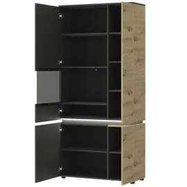 Möbel Kraft Vitrine Luci 91 x 40 x 199 cm Grau