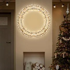 ECD Germany Weihnachtskranz Ø58 cm gold/weiß
