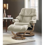 Stressless Relaxsessel STRESSLESS Reno Sessel Gr. Leder BATICK, Classic Base Eiche, Relaxfunktion-Drehfunktion-PlusTMSystem-Gleitsystem, B/H/T: 75 cm x 96 cm x 75 cm, beige (cream batick) Lesesessel und Relaxsessel