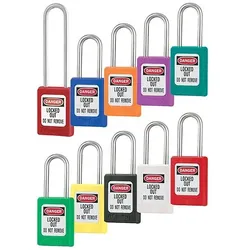 Master Lock Arbeitsschutz Hangschloss S31 mit Schließzwang (Variante: S31 Rot 38 mm Bügel Schlüsselrückhaltung gleichschließend)