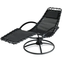 CASARIA® Sonnenliege Wetterfest Liegestuhl mit Armlehne Schaukelliege Wohnzimmer Grau