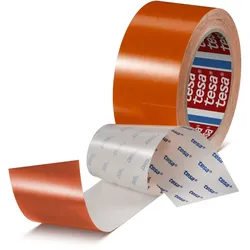 tesa 60960 Strapazierfähiges und kratzfestes Bodenmarkierungsband 50mmx20m orange