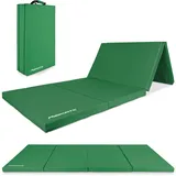 MSPORTS Turnmatte Premium klappbare Weichbodenmatte 190 x 80 x 5 cm Gymnastikmatte Sportmatte für zuhause Kinder Erwachsene (Grün, 190 x 80 x 5 cm)