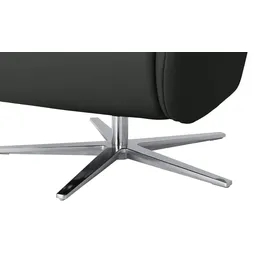 Max Schelling Sessel Elmira Leder 81 x 120 x 92 cm Schwarz elektrisch, drehbar