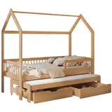 Mirjan24 Kinderbett Asher 90 x 200 cm Kiefer lackiert beige