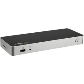 Startech Dual Monitor USB C Dock - Pd USB-C 4 Ports), Dockingstation / USB Hub, Schwarz, Silber