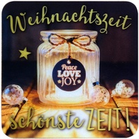 Sheepworld - 49812 - Untersetzer, 3D, Weihnachten, Weihnachtszeit schönste Zeit!, Kork, 9,5cm x 9,5cm