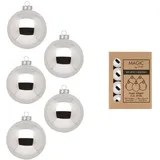 MAGIC by Inge 24 Weihnachtskugeln 3cm Glas Christbaumkugeln Weihnachtsbaumkugeln silber glanz