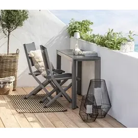 Dehner Chicago Balkontisch 42 x 133,5 x 75 cm Grau 
