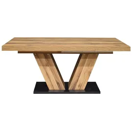 Mäusbacher Komfort 2.0 Esstisch Holzwerkstoff V-Form Ausziehbar - Asteiche/Schwarzstahl