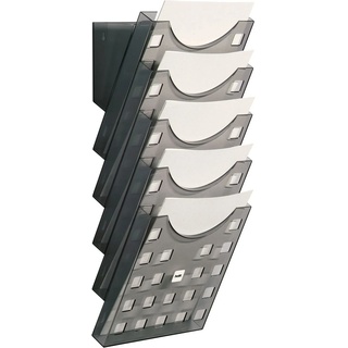 Helit Wandprospekthalter the grid wall grau DIN A4 hoch Ku. grau-transparent Wandmontage