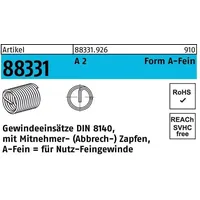 AMECOIL Gewindeeinsatz R 88331 FormA-Fein M20x1,5x20 A 2 10 Stück