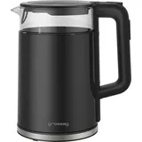 Grossag Wasserkocher Elektronisch mit Glastopf 1,7l schwarz