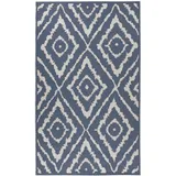 TOM TAILOR Outdoor-Teppich Pattern«, rechteckig, Flachgewebe, modernes Rauten Design, In- und Outdoor geeignet, blau