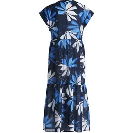 Betty & Co Damen Stufenkleid mit Print 36, Dunkelblau/Blau - 36