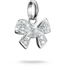 Thomas Sabo Charm Club Connect Charm-Anhänger Schleife mit Steinen Recyceltes 925 Silber CC1235-051-14