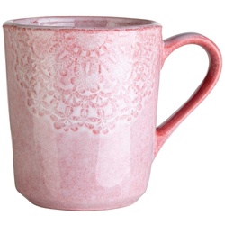 Home4You Tasse Kaffeetasse, Rosa, glasiert, Füllmenge 355 ml, Steingut rosa