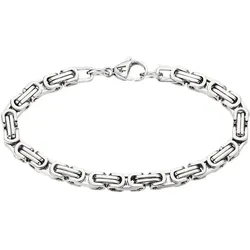 Edelstahlarmband »Schmuck Geschenk Armkette Königskette 4-Kant-Optik Silber«, 23275659-19 edelstahlfarben