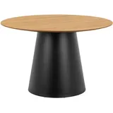 Actona Mid.you Esstisch Soli, Mehrfarbig, Schwarz, Eiche, Holz, Metall, Holzwerkstoff, Eiche, furniert, Holz, rund, konisch, 120x75x120 cm, FSC Mix, Esszimmer, Tische, Esstische