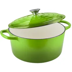 Fisko Profi-Gussbräter Schmortopf Kochtopf Topf Braten 6,3 Liter grün