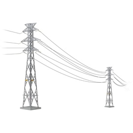 TomyTEC 323112 Hochspannungsmasten, Strommasten, Zwei Stück Stromleitung Spur N 1:150