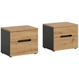 Möbel Boss Nachtschrank Canu 50 x 42 x 37 cm Artisan Eiche/Anthrazit