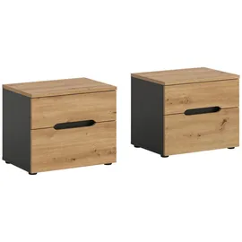 Möbel Boss Nachtschrank Canu 50 x 42 x 37 cm Artisan Eiche/Anthrazit