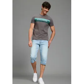 Bruno Banani Jeansbermudas BRUNO BANANI "Hutch-Bermuda", Herren, Gr. 40, Länge 32, blau (light blau), Denim/Jeans, Obermaterial: 98% Baumwolle, 2% Elasthan, unifarben, straight fit kniebedeckend, Jeans, Straight-Fit, normale Leibhöhe, aus elastischem Denim-Material