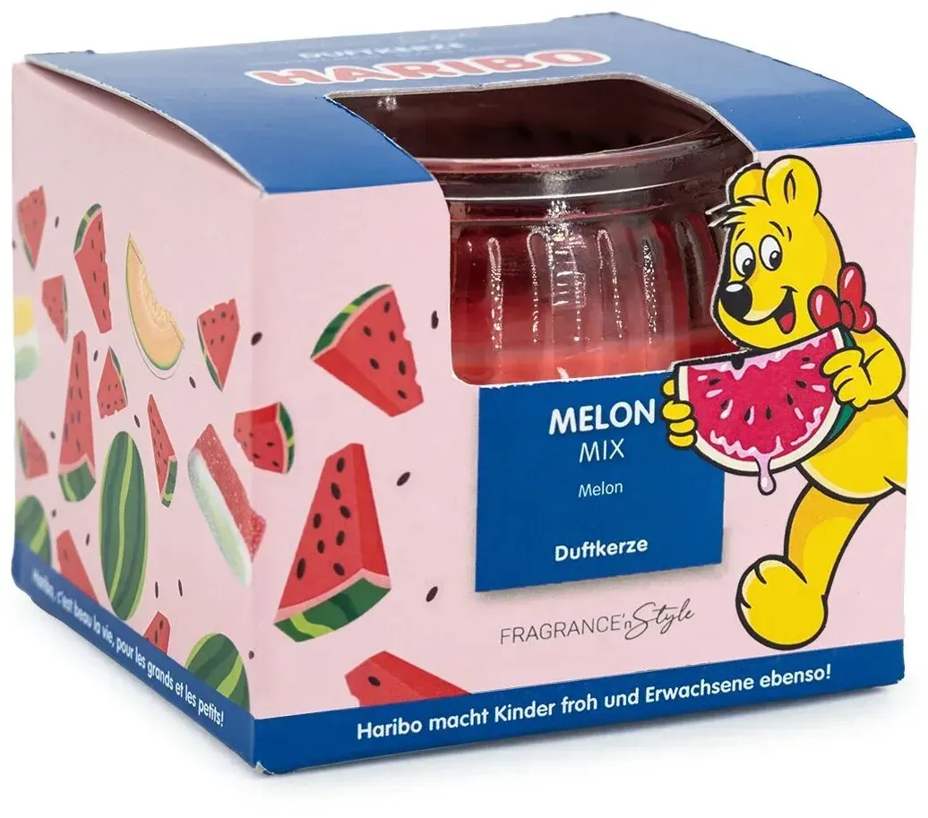Haribo Duftkerze im Geschenkkarton Melon Mix - 85g